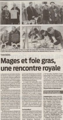Article Sud Ouest, cliquer pour lire