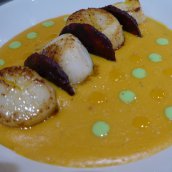 St Jacques, Chorizo et velouté de Butternut